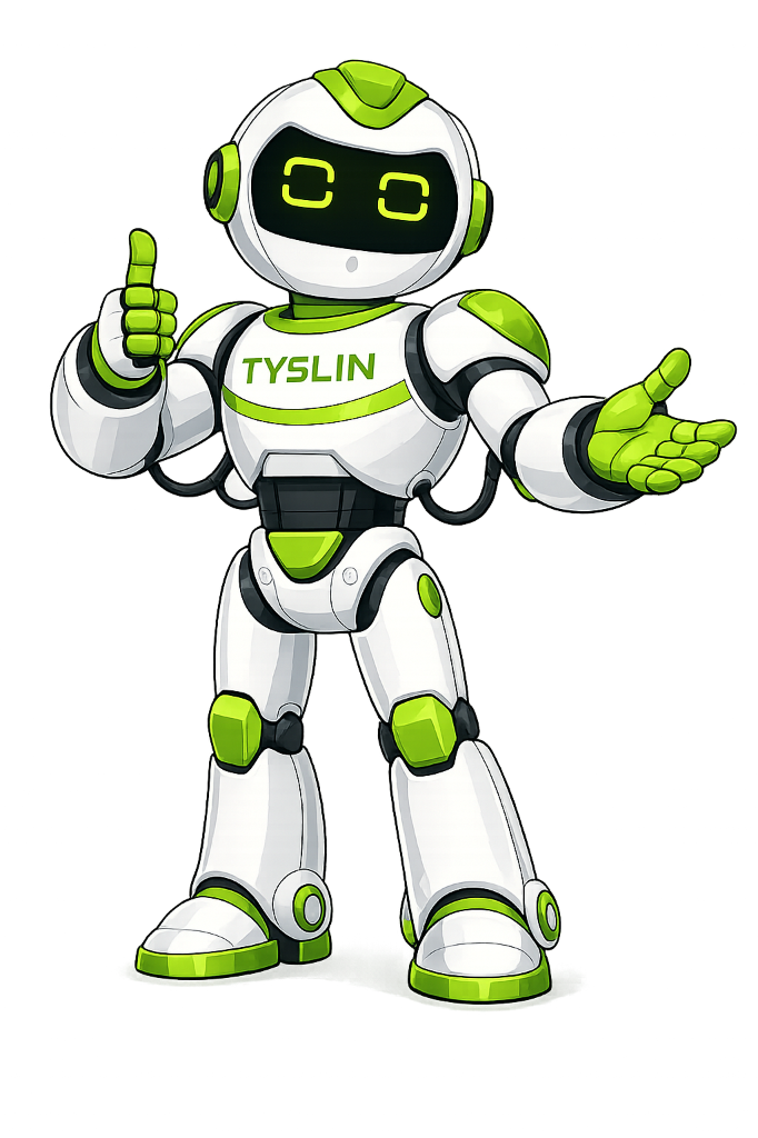 Tyslin AI agent robot mascot
